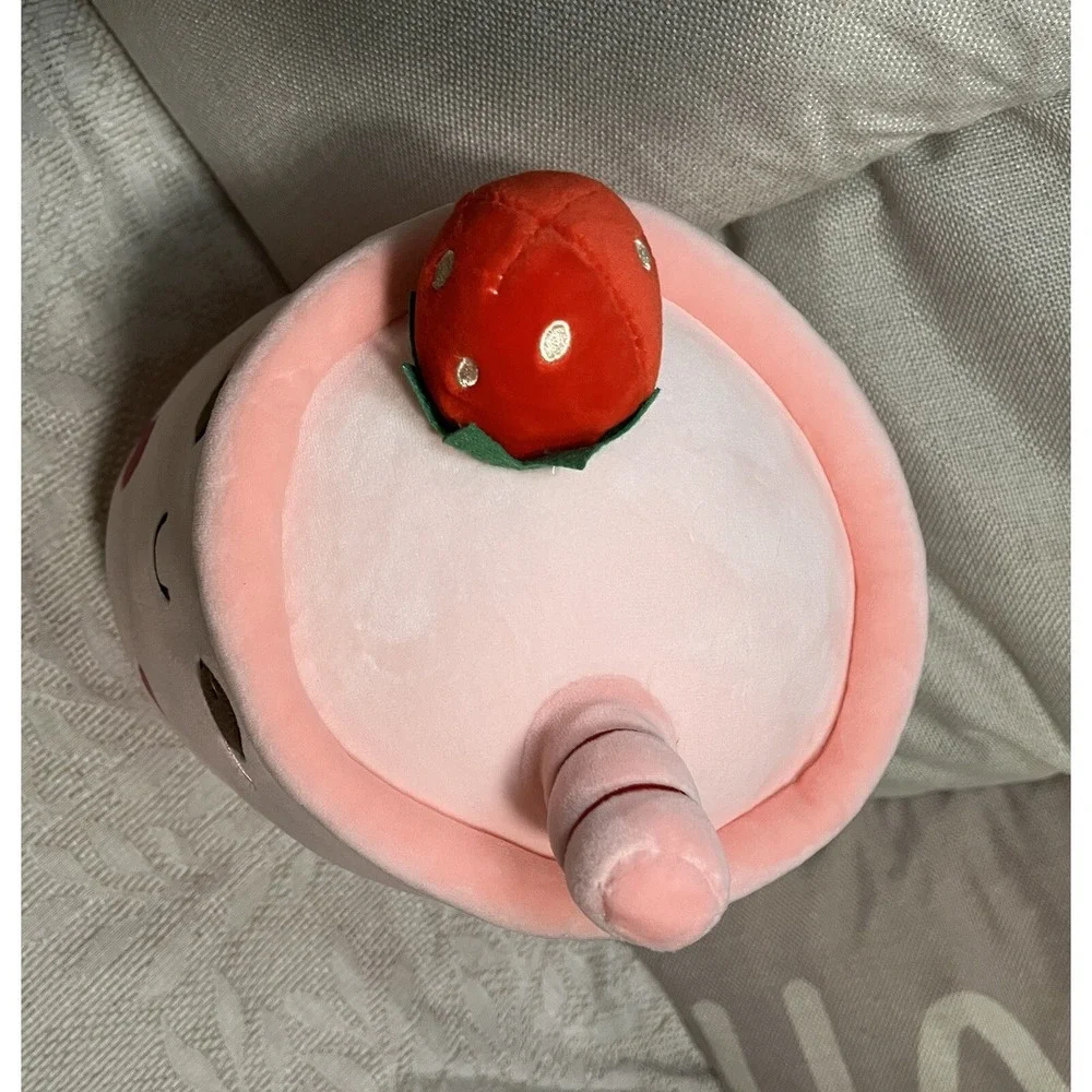 New Cute Bubble Cup Strawberry Milk Tea Boba Soft Stuffed Plush Pillow Kawaii